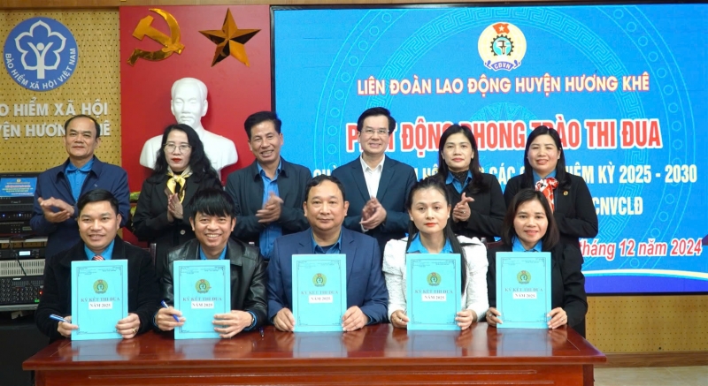 Hương Khê: Tổng kết hoạt động Công đoàn năm 2024; triển khai phương hướng, nhiệm vụ và ký kết thi đua năm 2025